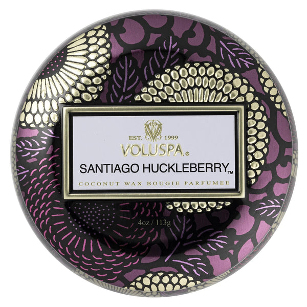 SANTIAGO HUCKLEBERRY  MINI TIN CANDLE