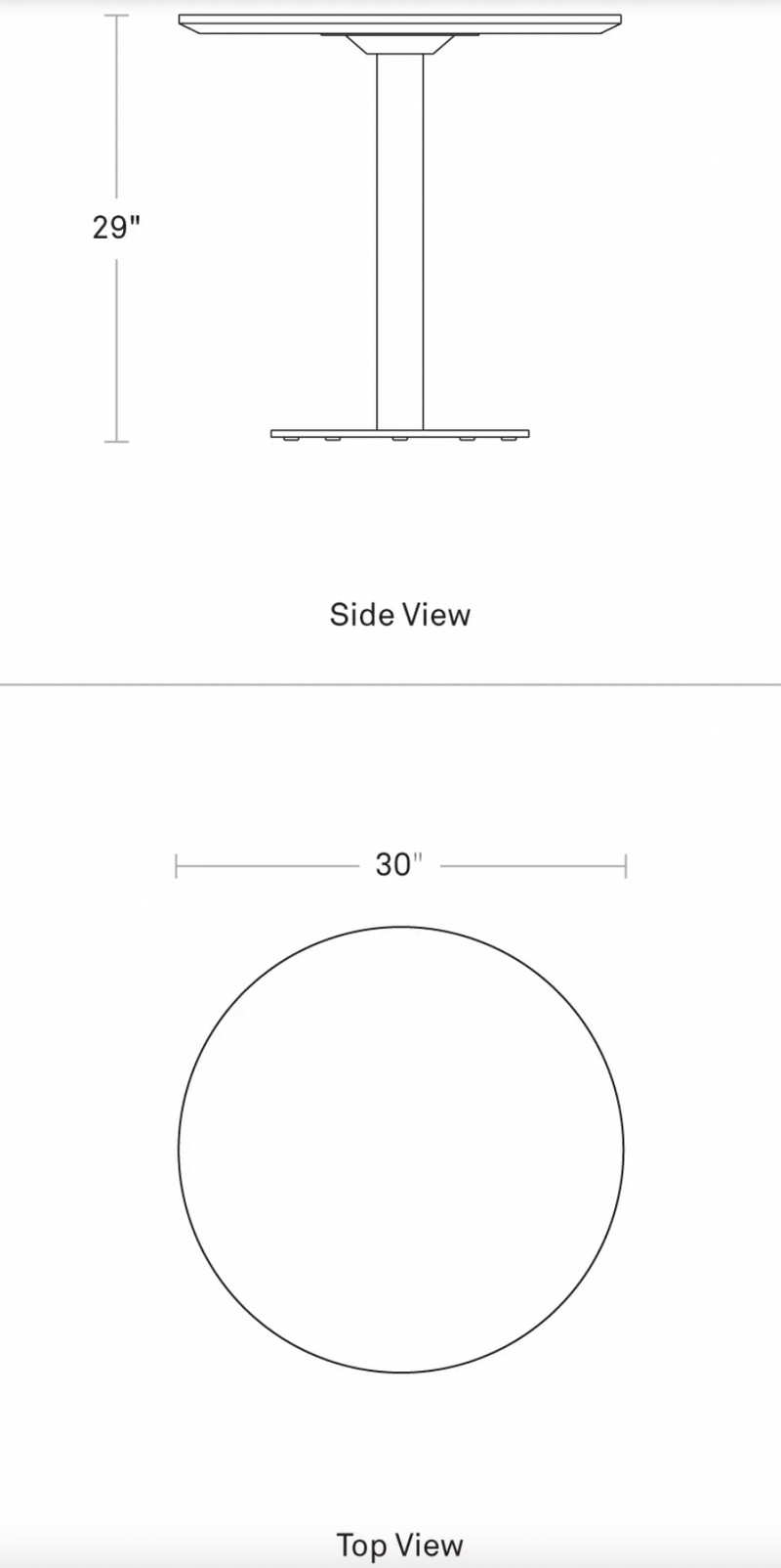 Easy Dining Table 30" Round Table