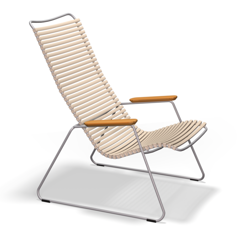 CLICK LOUNGE CHAIR with armrests in bamboo