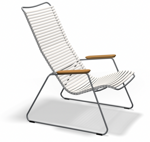 CLICK LOUNGE CHAIR with armrests in bamboo