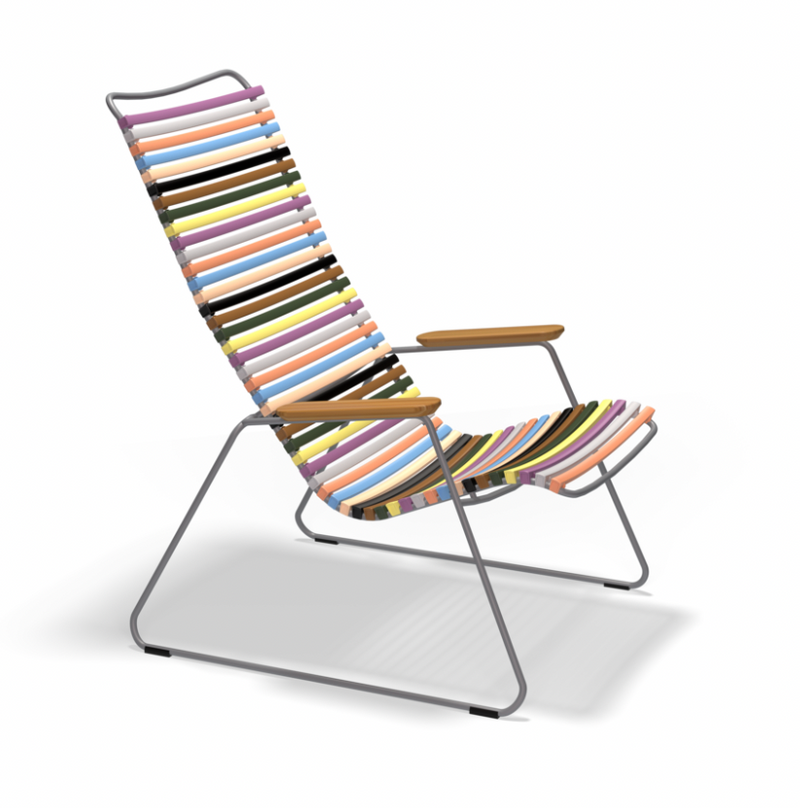 CLICK LOUNGE CHAIR with armrests in bamboo