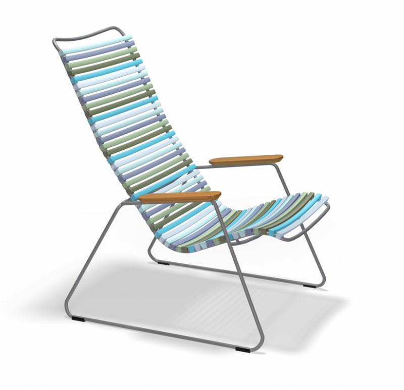 CLICK LOUNGE CHAIR with armrests in bamboo