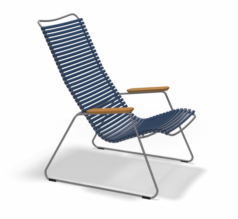 CLICK LOUNGE CHAIR with armrests in bamboo