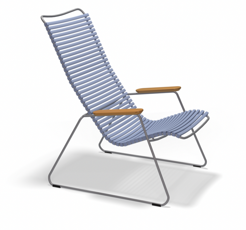 CLICK LOUNGE CHAIR with armrests in bamboo