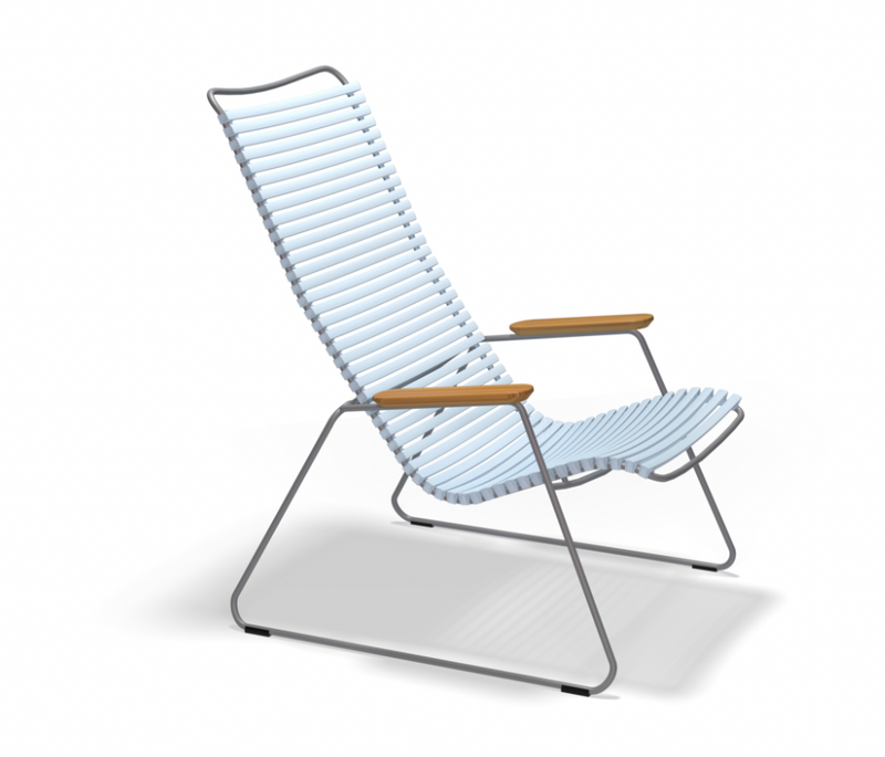 CLICK LOUNGE CHAIR with armrests in bamboo