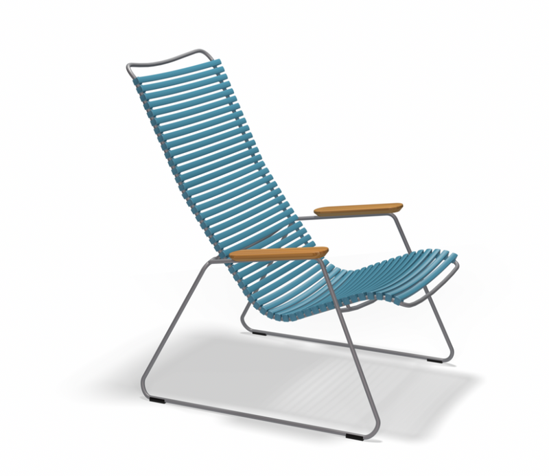 CLICK LOUNGE CHAIR with armrests in bamboo