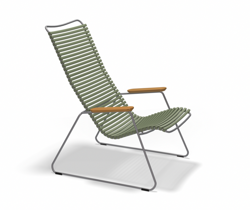 CLICK LOUNGE CHAIR with armrests in bamboo