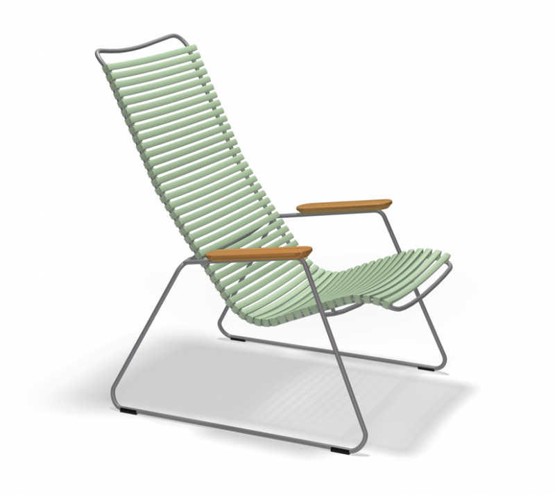 CLICK LOUNGE CHAIR with armrests in bamboo