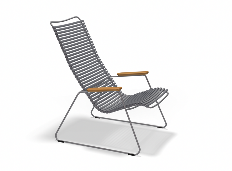 CLICK LOUNGE CHAIR with armrests in bamboo