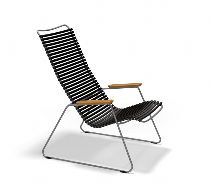 CLICK LOUNGE CHAIR with armrests in bamboo