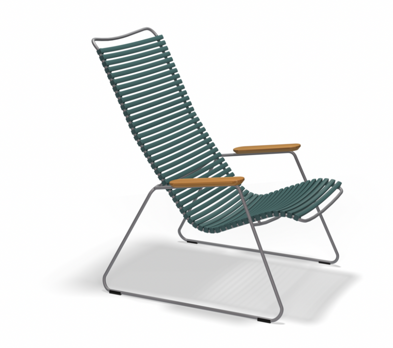 CLICK LOUNGE CHAIR with armrests in bamboo