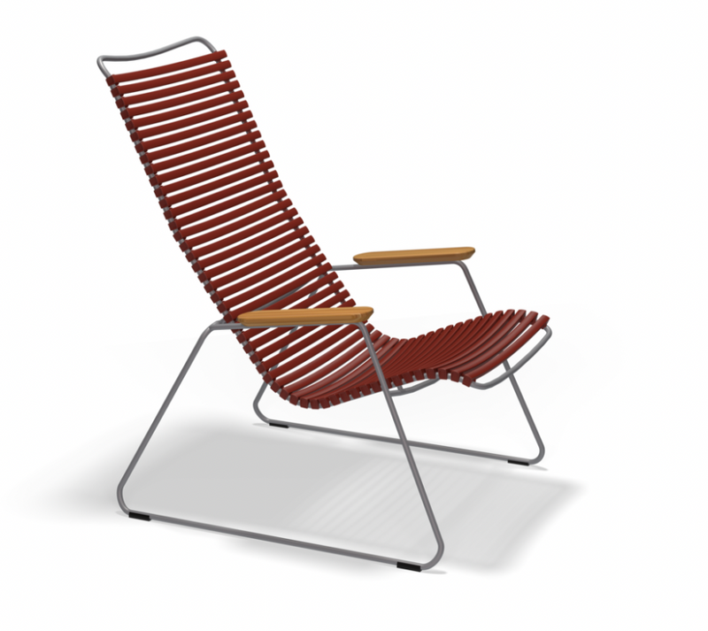 CLICK LOUNGE CHAIR with armrests in bamboo