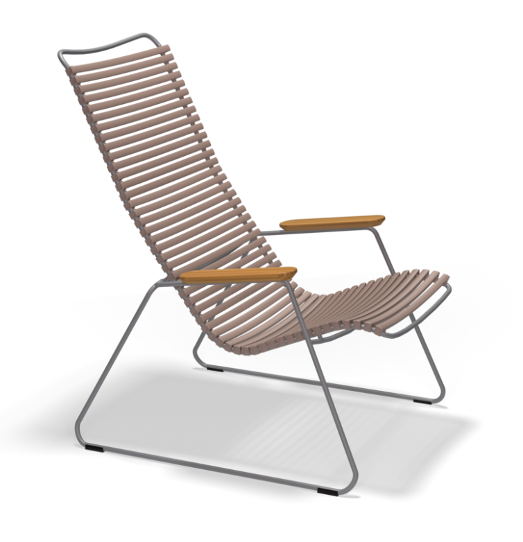 CLICK LOUNGE CHAIR with armrests in bamboo