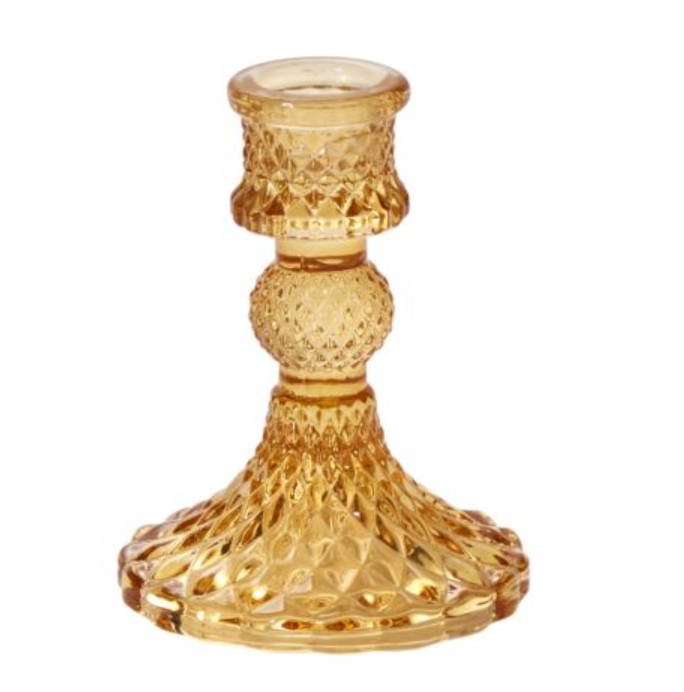 Amelie Amber Small Candlestick