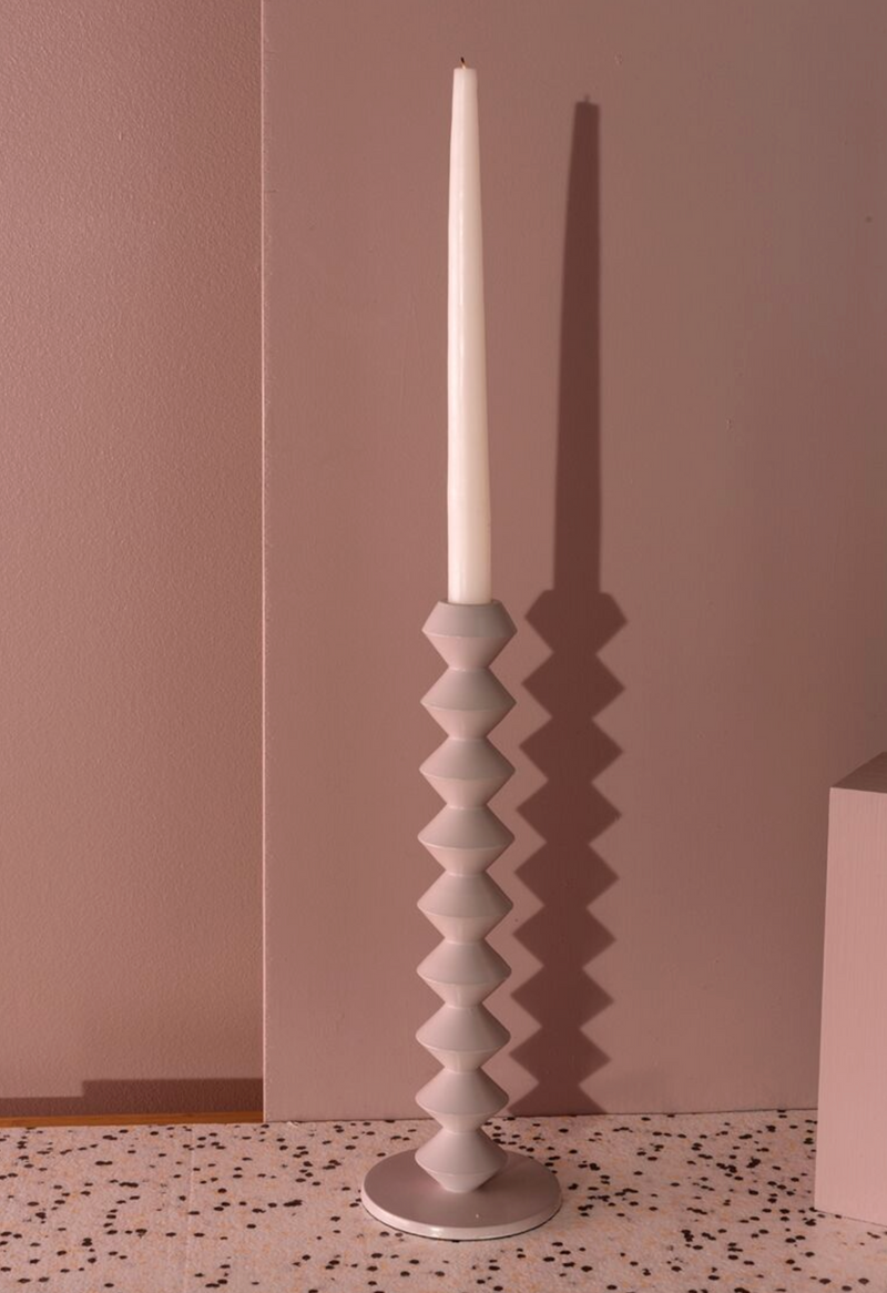 Amatista Grey Candlestick Tall