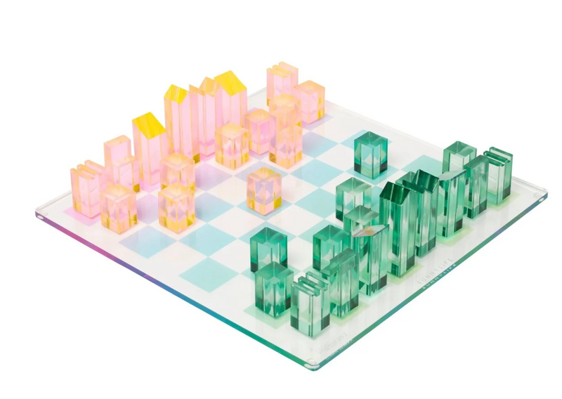Lucite Chess & Checkers - Ombre
