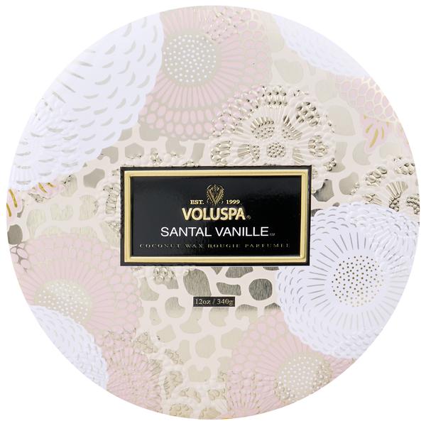 SANTAL VANILLE 3 WICK CANDLE IN DECORATIVE TIN